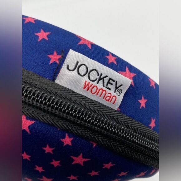 Women’s Bra Travel Case Blue Pink Stars by Jockey Zippered & Handle - Picture 5 of 9